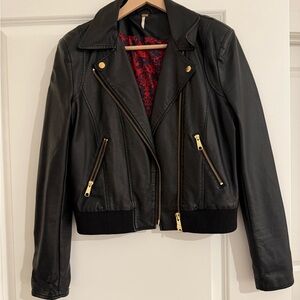 Free People Faux Leather Moto Jacket